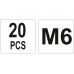 Заклепка резьбовая сталь М6, 20шт (YT-36473)
