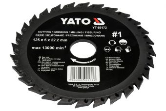 Диск фреза универсальная по дереву для УШМ 125мм No1 (YT-59172)