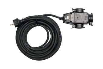 3 ways extension cord in rubber protection 20m (YT-81162)