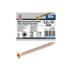 Многоцелевые винты | T-Star (для Torx) T25 | 5,0 х 70 мм | 50 шт. (80997)