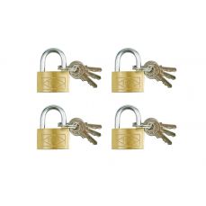 Замки навесные латунные никел. 25мм 4шт (77603)