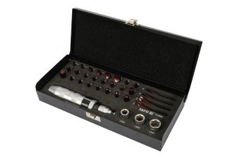 Отввертка цельнометаллическая ударная с 32 битами (YT-28000)