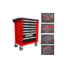 Шкаф инструментальный на колесах с инструментами, 7 ящиков (V33106)