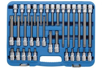 Uzgaļu komplekts 12,5 mm (1/2") presēto | T veida ķēdes rats (Torx) | 32 gab (5182)