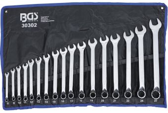 Комбинированный набор ключей | офсет | 8 - 27 мм | 17 шт. (30302)