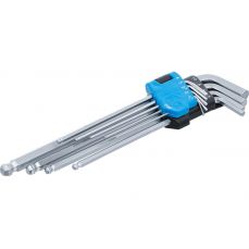 Набор ключей L-типа | удлиненные | шестигранник /  шестигранник с шариковой точкой 1,5 - 10 мм | 9 шт. (790)