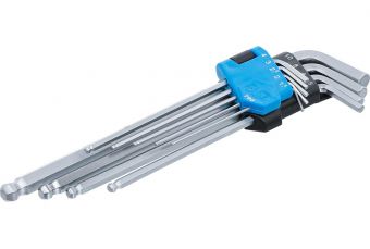 Набор ключей L-типа | удлиненные | шестигранник /  шестигранник с шариковой точкой 1,5 - 10 мм | 9 шт. (790)