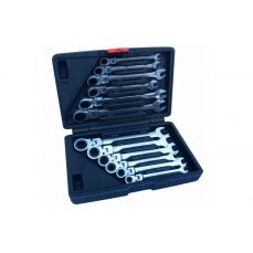 Набор ключей комбинированых с трещоткой + шарнир 12 пр 8-19 мм (SK5012)