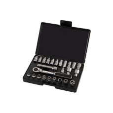 Набор сквозных головок 1/4" Трещетка, 25 шт. (метрические и S.A.E) (ST09131SJ)