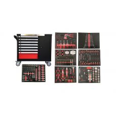 Инструментальный шкаф на колесах с инструментами 7 ящиков / 1 дверь 298 инструментов (YSD-002)