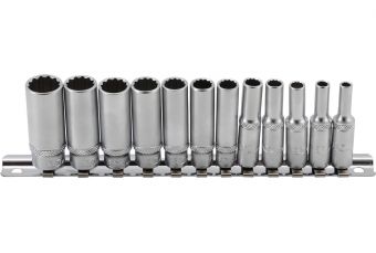 Socket Set, 12-point, deep | 6.3 mm (1/4") Drive | Inch Sizes | 12 pcs. (2757)
