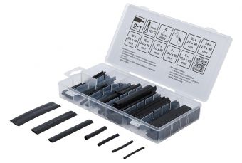 Ассортимент термоусадочной трубки | черный | 126 шт. (88184)