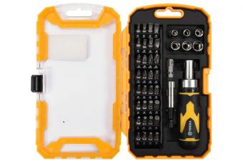 Reversa skrūvgriezis ar uzgaļu komplektu (64385)