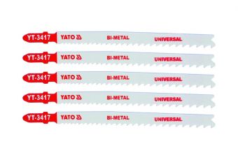 Jig saw blade bimetal, type t, 10-5 tpi, for wood and metal, 5 pcs (YT-3417)