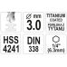 Сверло по металлу с шестигранным наконечником 6,3 мм (1/4") HSS-TiN | 3,0 мм (YT-44754)