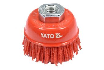 Cup brush 65mm m14 nylon red (YT-47785)