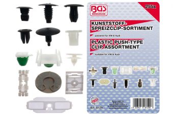 Ассортимент автомобильных зажимов для автомобилей VW | 255 шт. (8129)