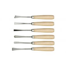 Стамески фигурные деревяной ручкой в наборе | 6 шт. (25700)