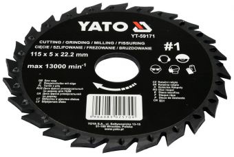 Диск фреза универсальный по дереву для УШМ 115мм No1 (YT-59171)