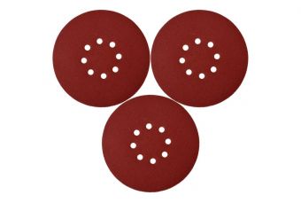 Шлифовальная бумага (липучка) круглая с отверстиями 180 мм / P180 | 3 шт. (YT-83466)