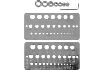 Стальные пластины с отверстиями для проверки диаметра и глубины сверления 10 шт. (YT-44095)