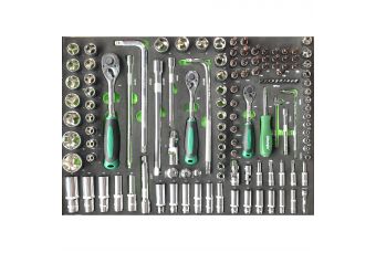 Uzgriežņu atslēgu komplekts 1/4" + 3/8" + 1/2" 127gab (CL106201)