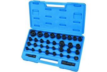 Trieciena galvas komplekts (S.A.E.) 1/2" + 3/8" 35gabs (8-27mm)+(3/8"-1")  (ASK004)