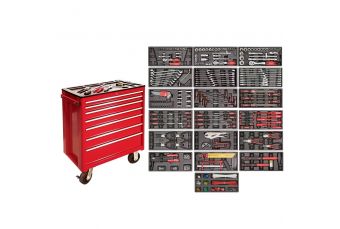 Роликовый шкаф с лотками для набора инструментов (562шт), 19 комплектов (TBR3007BXIR19)