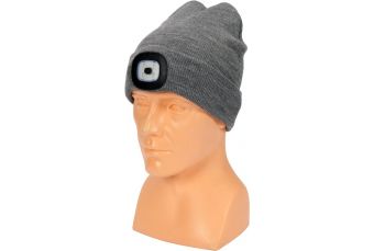 Шапка зимняя с диодами LED,серая (74225)
