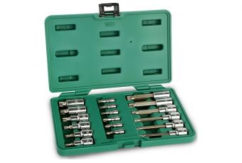 Набор торцевых головок Sata 1/2"+1/4" 18 предметов (S09051)