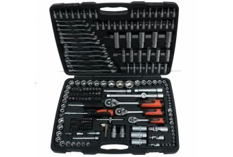 Набор насадок с 3-мя трещотками 1/4"+3/8"+1/2", 216 пр. (KR121216A)