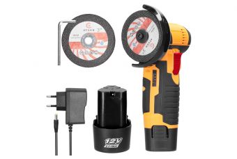 Angle grinder 12V 19500 RPM + 2 pcs. lithium batteries (AL-2764)