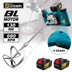 Аккумуляторная бетономешалка 6-скоростная, бесщеточная, для цемента, раствора, штукатурки, смесителя, краски (al-bt345)