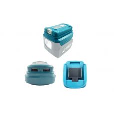 Portatīvais USB akumulatora adapteris Makita 18V BL1840 BL1850 ar diviem USB portiem un LED apgaismojumu (al-mp2025)
