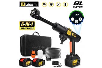 Akumulatora bezsuku augstspiediena mazgātājs 200 bar, 6-in-1 + 2 akumulatori (al-mk258)