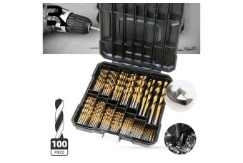 High-speed stainless steel drills with titanium coating 1-10mm 99 pcs. (al-s2547)