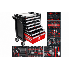 Tool cabinet | metal top | with tools | 7 drawers / 1 door | 298 tools (H7002)