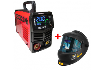 redok204i+pss02o REDOK MMA/TIG Lift 204i V.4 LCD + Metināšanas vairogs ar automātiski tumšojošu gaismas filtru (redok204i+pss02o)