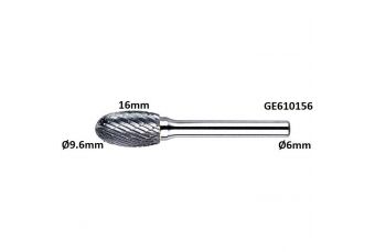 Karbīda frēze E forma, ovāls (TRE) - Ø 9,6 x 16 mm (GE610156)