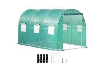 Туннельная теплица 2.10х3.60х2.10м с обручами из оцинкованной стали, зеленая (vev-c236)
