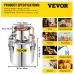 Alcohol Still, 50L Stainless Steel Water Alcohol Distiller w/ Condenser, 13.2Gal Wine Making Boiler w/ Copper Tube, Home Brewing Kit w/ Built-in Thermometer for DIY Whisky Wine Brandy, Silver (vev-4570)