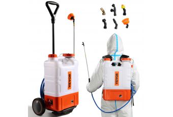 Mugursomas smidzinātājs un ratiņi 15 litru 0-94 PSI tvertni (vev-830b)