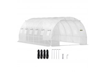 Туннельная теплица 3.00x6.00x2.10м с обручами из оцинкованной стали,  белая (vev-5d84)