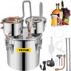 8.5Gal Home Use Moonshine Still Brewing Stainless Steel Water Wine Alcohol Double Keg (vev-b2e6)