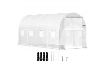 Туннельная теплица 2.10х4.50х2.0м с обручами из оцинкованной стал, белый (vev-5dbb)