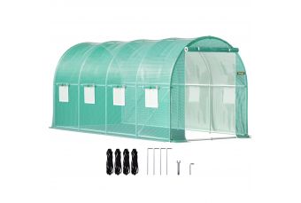 Туннельная теплица 2.00x4.50x2.00м с обручами из оцинкованной стали, зеленая (vev-7454)